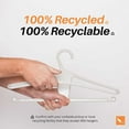 thumbnail image 3 of Kangaroo™ 100% Recycled High-Strength Clothing Hanger, Oatmilk Color, 5-Pack, 3 of 5