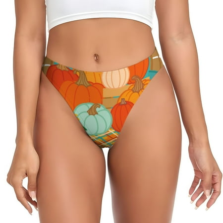 Adobk Hello Fall Farm Truck Print Seamless Women Underwear Thongs No Show Ladies Thong No Line Breathable Comfortable Panties Undies for Women-X-Large