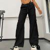 thumbnail image 1 of Pantalons pour Femmes Style de Rue Mode Design Multi-Poches Salopettes Taille Basse Pantalons de Sport Noir S, 1 of 8