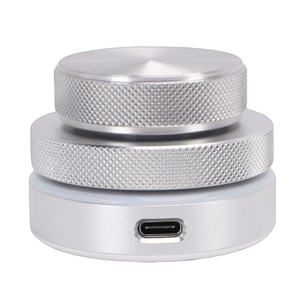 Controlador De Perilla Personalizable USB Turner De Página Control De Volumen USB Bluetooth Con Luz RGB Para Estación De Trabajo De Audio Digital Multimedia Plata