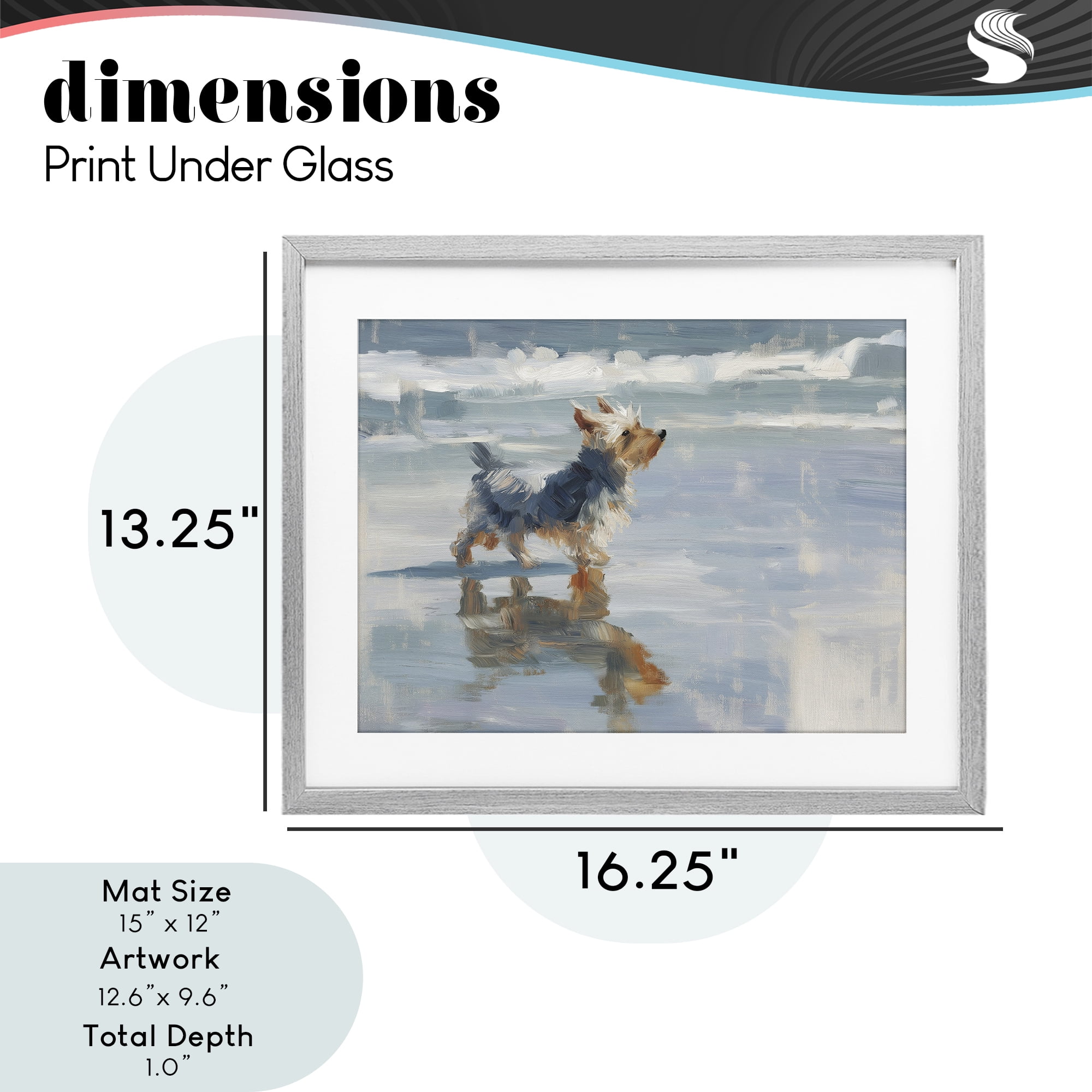 Stupell Industries Yorkie's Quiet Moment Gray Framed Print Under Glass, design by Svetlana Aleynikova