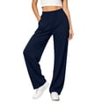 thumbnail image 3 of Maplenight Womens Casual Pants with Pockets Elastic Waist Wide Leg Pants Summer Lounge Work Travel Trousers, 3 of 8