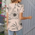 thumbnail image 7 of JTZGDY Floral Shirts for Women Loose Fit Vintage Graphic Summer Short Sleeve Henley Tops Trendy Oversized Dressy Casual Flowy Tunic Blouse to Hide Belly for Leggings Khaki#02 XXL, 7 of 7