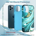 thumbnail image 2 of CASEFIV for iPhone 12 Pro Max Case,Heavy Duty Shockproof Rugged Three Layer Drop Protection Phone Cover,Blue Gilt, 2 of 7