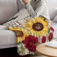 thumbnail image 3 of Red Yellow Sunflowers Blanket Soft Cozy Warm Throw Blanket for Couch, Plush Fuzzy Flannel Fleece Blankets for Sofa, Retro Rustic Barn Doors Butterfly Brown Bed Blankets Gifts for Men, 32"x48", 3 of 9