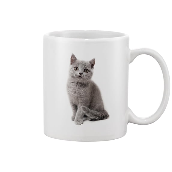 British Blue Cat Sitting Mug -Image by Shutterstock
