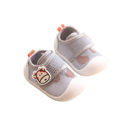 

UKAP Unisex-Child Shoes Sports Sneakers Non-slip Walking Shoe Lightweight Casual Flats Kids Mesh Breathable Gray 5C