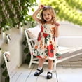 thumbnail image 4 of Gelikeya Cute Summer Dresses 5-6T Flying Short Sleeve Round Neck Casual Dress Cute Flower Prints Princess Dresess(Toddlers, Z14 Orange, 5-6 Years), 4 of 7