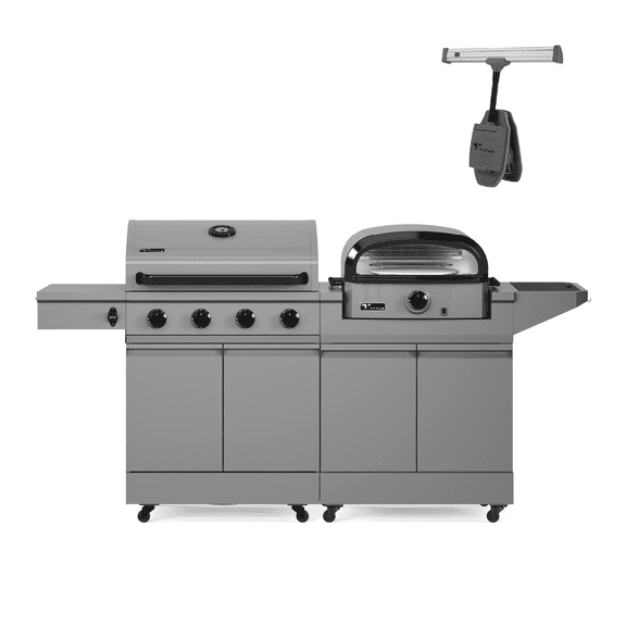 TYTUS Modular Grilling Collection 4-Burner Gas Grill, Pizza Oven with Cart, and Grill Light