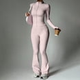 thumbnail image 6 of adaychics Yoga Outfits for Womens 2 Piece Set Long Sleeve Bodycon Zipper Jacket and Flared Leggings Set for Workout, 6 of 9