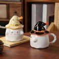 thumbnail image 1 of de Café Fantasma, con Cara de Fantasma con Tapa de Sombrero de , Novedosa de Té de Cerámica de Halloween, para Halloween Rosa, 1 of 5