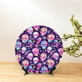 thumbnail image 6 of Daiia Skull mushroom colorful cute Printed Pattern Ceramic Plate Dinner Plates Bone China Decorative Plates with Display Stand Art Ceramic Ornaments for Wall Hanging Decoration-10in, 6 of 6