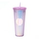 thumbnail image 1 of Vaso de agua de gran capacidad de 710ML/24OZ, vaso mate completamente tachonado, vaso de plástico re Tomshoo  Rosa transparente, 1 of 7