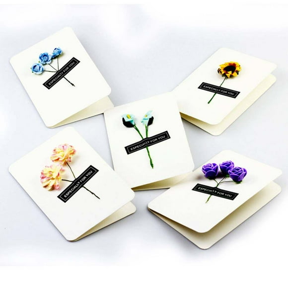 kurtrusly Dry Flower Craft Paper Greeting Card Retro New Year Christmas Valentine's Day DIY Gift Card