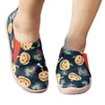 thumbnail image 6 of Halloween Print Slip On Canvas Shoes For Women Round Toe Flat Low Top Holiday Casual Daily Loafers Red 40, 6 of 8
