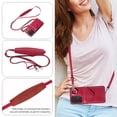 thumbnail image 5 of for Samsung Galaxy A53 5G PU Leather Back + TPU Frame Rugged Case, Classic 360 Rotating Ring Kickstand Card Slots Shoulder Strap Drop Protective Slim Fit Shockproof Phone Case Cover, Red, 5 of 12