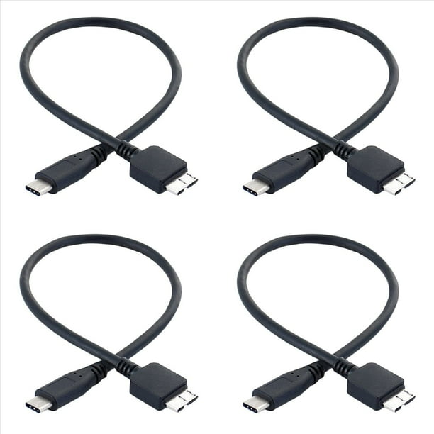 4X Cable de Disco Duro, USB 3.1 Tipo-C Macho una USB 3.0 Micro-B Cable de Datos Macho para TeléFono con Tableta