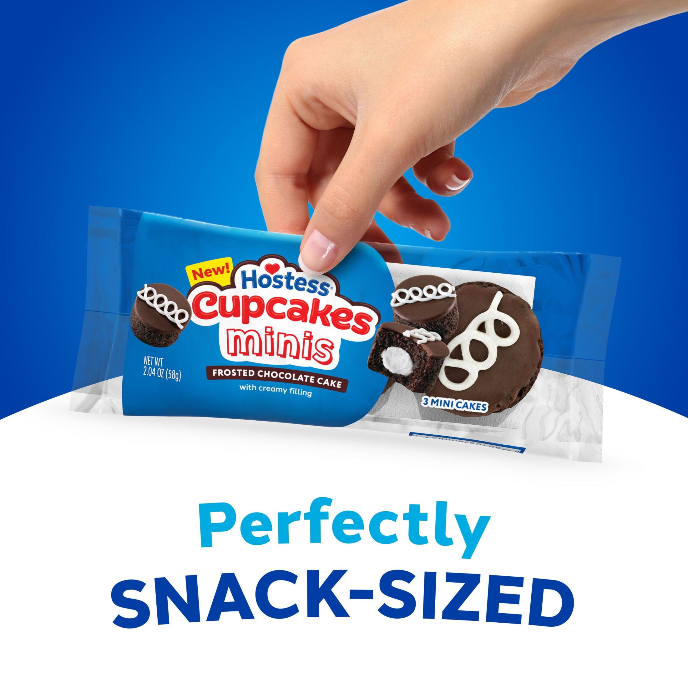 Hostess Cupcakes Minis, Chocolate Snack Cakes, 2.04 oz Pouch (3 Count)