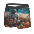 thumbnail image 2 of Balery Astronaut Flower Field Men's Boxer Briefs, Soft and Breathable Cotton Underwear with nylon Waistband-Large, 2 of 9