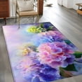 thumbnail image 2 of Pink Purple Floral Area Rugs 3'x5', Small Throw Rugs for Living Room Bedroom, Spring Hydrangea Flower Fantasy Botanical Indoor Outdoor Rug Non-Slip Low Pile Carpet Runner Reversible Floor Mats, 2 of 8