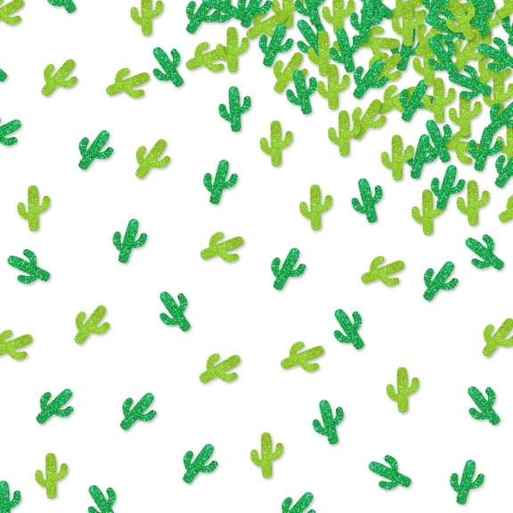 120pcs Cactus Confetti, Succulent Table Confetti, Green Glitter Mexican Fiesta Birthday Table Scatters, Hawaiian Theme Baby Shower Party Decoration
