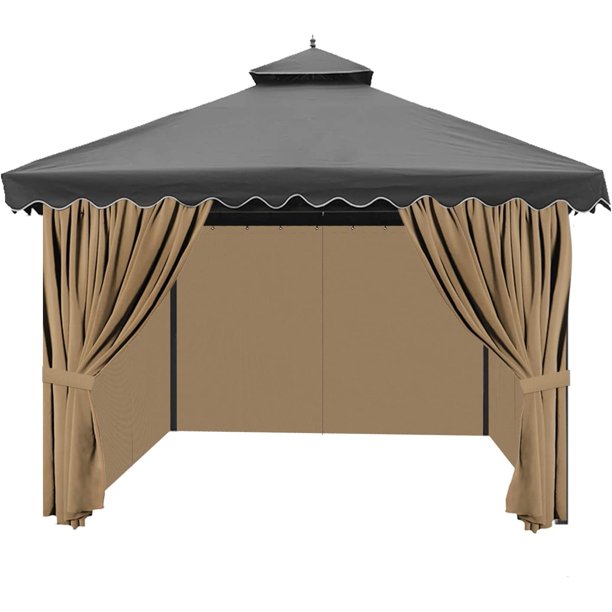 AONEAR Gazebo Privacy Curtains with Zipper 4Panels Side Wall Universal