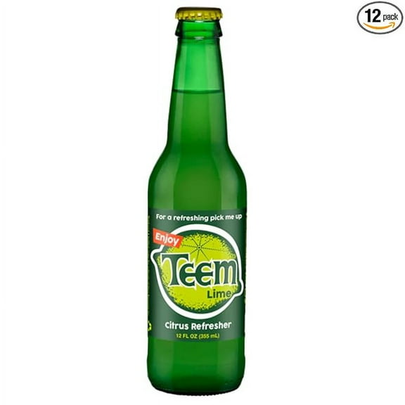 Glass Bottle Iconic Old-Time Brand Soda 12 oz 12 Pack Bundled by Louisiana Pantry (Teem Lime)