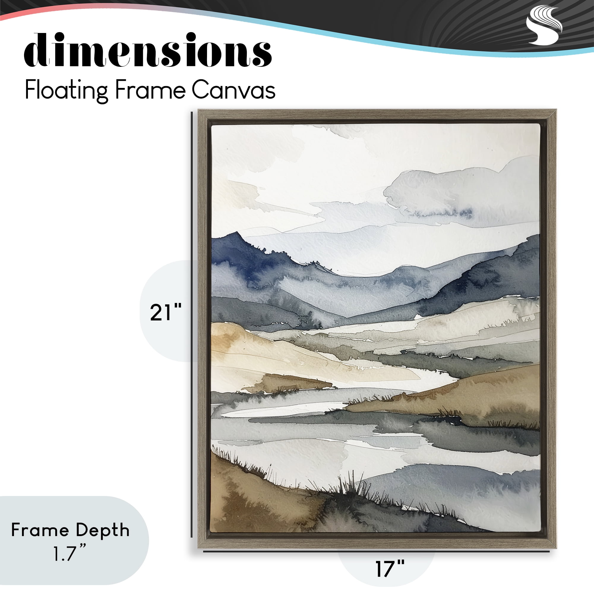 Stupell Industries Flow Of Water River Brown Framed Floater Canvas Wall Art, design by Alonza Saunders