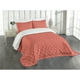 thumbnail image 3 of Ambesonne Modern Quilted Bedspread Set 3 Pcs, Wavy Lines Oval Curvy, Queen Size, Dark Coral Ivory, 3 of 5