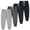 Black, Dark Gray, Light Gray, Navy Blue, variant on Resinta 4 Pack Boys Fleece Jogger Sweatpants with Pocket Drawstring Soft Youth Active Athletic Jogger Pants for 5-16 Years