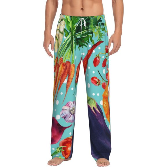 Daiia Vegetable Men's Sleep Pant with Pockets and Drawstring,Pajama Pants-X-Large