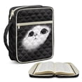 thumbnail image 2 of Xixirimido Cute Kitten Print Bible Cover Case for Women, Quilted Bible Cover Bag with Handle, Bible Carrying Case Study Supplies Accessories for Men, Black, 2 of 7
