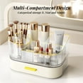thumbnail image 6 of Makeup Organizer for Vanity with Stackable Drawers, 360 Rotating Makeup Brush Holder Large Cosmetic Display Case for Dresser, Bathroom Countertop Skincare Organizers and Storage, Elegant White, 6 of 17