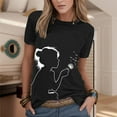 thumbnail image 2 of WEAIXIMIUNG T-Shirt Femme Été Décontracté Mode Col Rond Manches Courtes Imprimé Fleuri pour la Saint-Valentin, 2 of 4