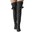 thumbnail image 4 of Baqcunre Womens Warm Socks, Autumn Winter Solid Knitted Warm Long Knee Cap Socks with Plush, Stockings for Women, Warm Socks for Women, Thigh High Socks, 4 of 4