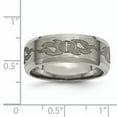 thumbnail image 6 of Titanium Beveled Edge 8mm Laser Design Brushed & Polished Band, 6 of 7