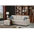 thumbnail image 7 of 82" Width Sectional with Storage Chaise,Sleeper Sofa Couch with Pullout Bed,Tufted Sectional Sofa Bed with Cupholder Armrest for Living Rooms, College Dorms, Home Offices,Beige, 7 of 7