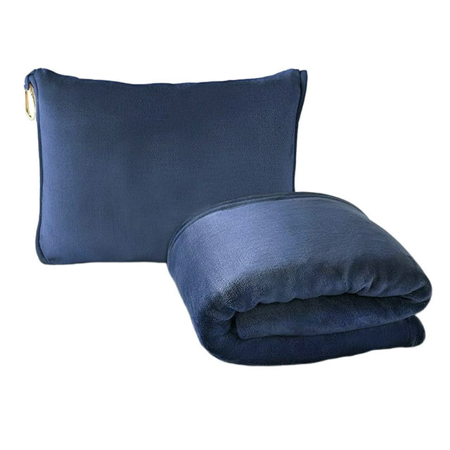 Yhmxh Bedding Travel Blanket Two-In-One Foldableable Storage Nap Blanket Flannel Outdoor Airplane Blanket Skin-friendly Throw Blanket Machine Washable Microfiber Bed Sheet Set