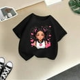 thumbnail image 5 of MEZZALL T-Shirt Graphique Mignon pour Fille, Col Rond, Manches Courtes, Tee d'Été Décontracté, T-Shirts Hauts, Noir, 13-14 Ans, 5 of 5