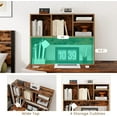 thumbnail image 5 of Desk Hutch, Desktop Shelf with 4 Shelves, Desk Bookshelf w/Anti-Toppling Devices, Wood Table Top Shelf, Desk Organizer Shelf, Small Desk Shelf for Study, Office, Dorm (Rustic Brown, 4 Shelves), 5 of 9