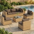 thumbnail image 2 of ELPOSUN Patio Furniture Set, 7-Piece Patio Furniture Set with Coffee Table & Waterproof Covers, All-Weather Wicker Outdoor Sectional for Backyard Balcony, Gray, 2 of 10