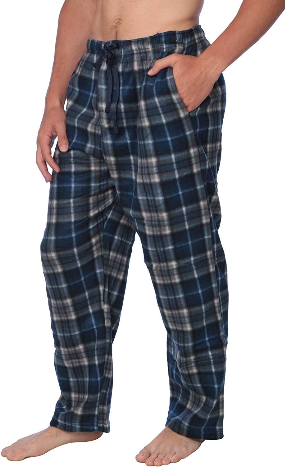 Active Club 2 Pack Mens PJ Microfleece Pajama Lounge/Pants Set Sleepwear PJs-with Pockets 