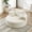 Chenille Beige, variant on FFH 55" Oversized Round Chaise Lounge, Cloud Lazy Sofa Chair with Cylindrical Backrest Pillow, Chenille Gray