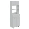 thumbnail image 3 of Nmkwnr 2 Shelf 1 Drawer Microwave Pantry Storage Cabinet Shelf for Kitchen, White, 3 of 7