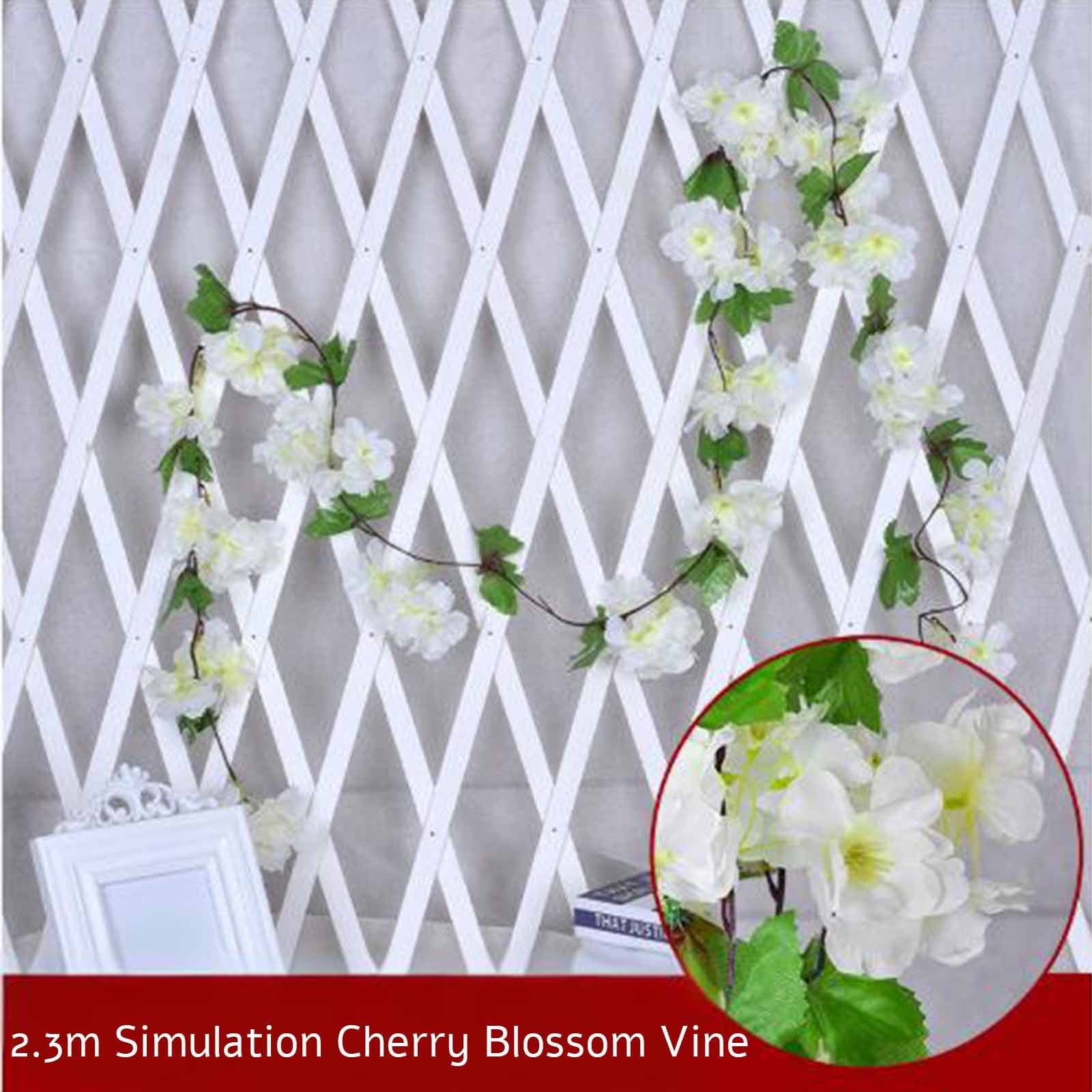 Clearance! Titcea 91" Artificial Cherries Blossoms Flower Vines, Hanging Silk Flower Garland Faux Flowers for Outdoors Spring Wedding Garden Party Home Arch Decor