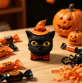 thumbnail image 5 of Halloween Cat Decoration Spooky Black Cat Resin Ornament For Countertop Desk Mantel And Fall Season Decor, 5 of 5