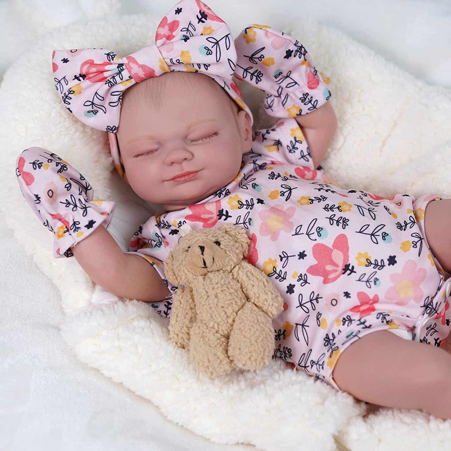 RSG Reborn Baby Dolls 17 inch Soft Body Realistic Newborn Baby Dolls Sweet Smile Sleeping Dolls Girl Real Life Baby Dolls with Accessories Gift Set for Kids Age 3 Walmart