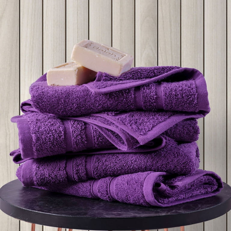Hammam Linen Purple Hand Towels Set of 4 – Luxury Cotton Hand Towels for  Bathroom – Soft Quick Dry Towels 