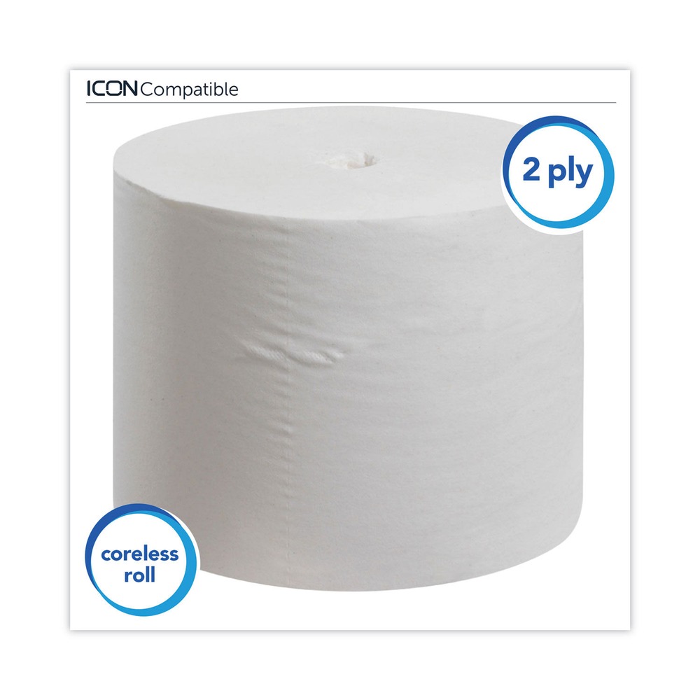 2-Ply Septic Safe Essential Extra Soft Coreless Standard Roll Bath Tissue - White (36/Carton)