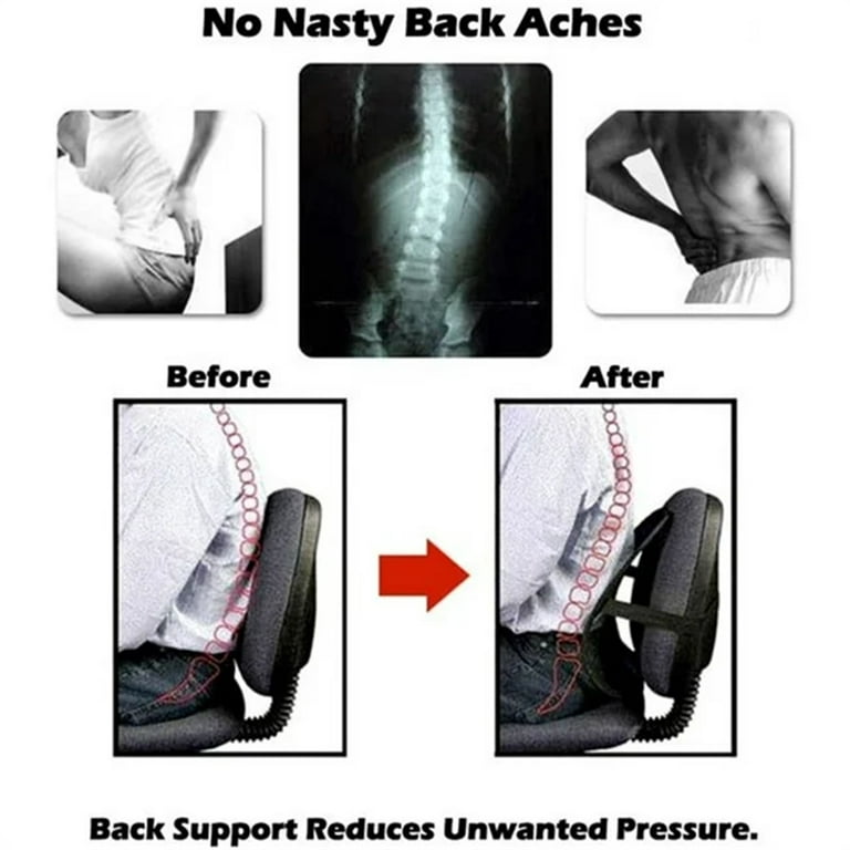 NOGIS Mesh Back Lumbar Support with Massage Beads,Back Support Seat Cushion  Adjustable Car Seat Lumbar Support Ergonomic Backrest for Office Home Car